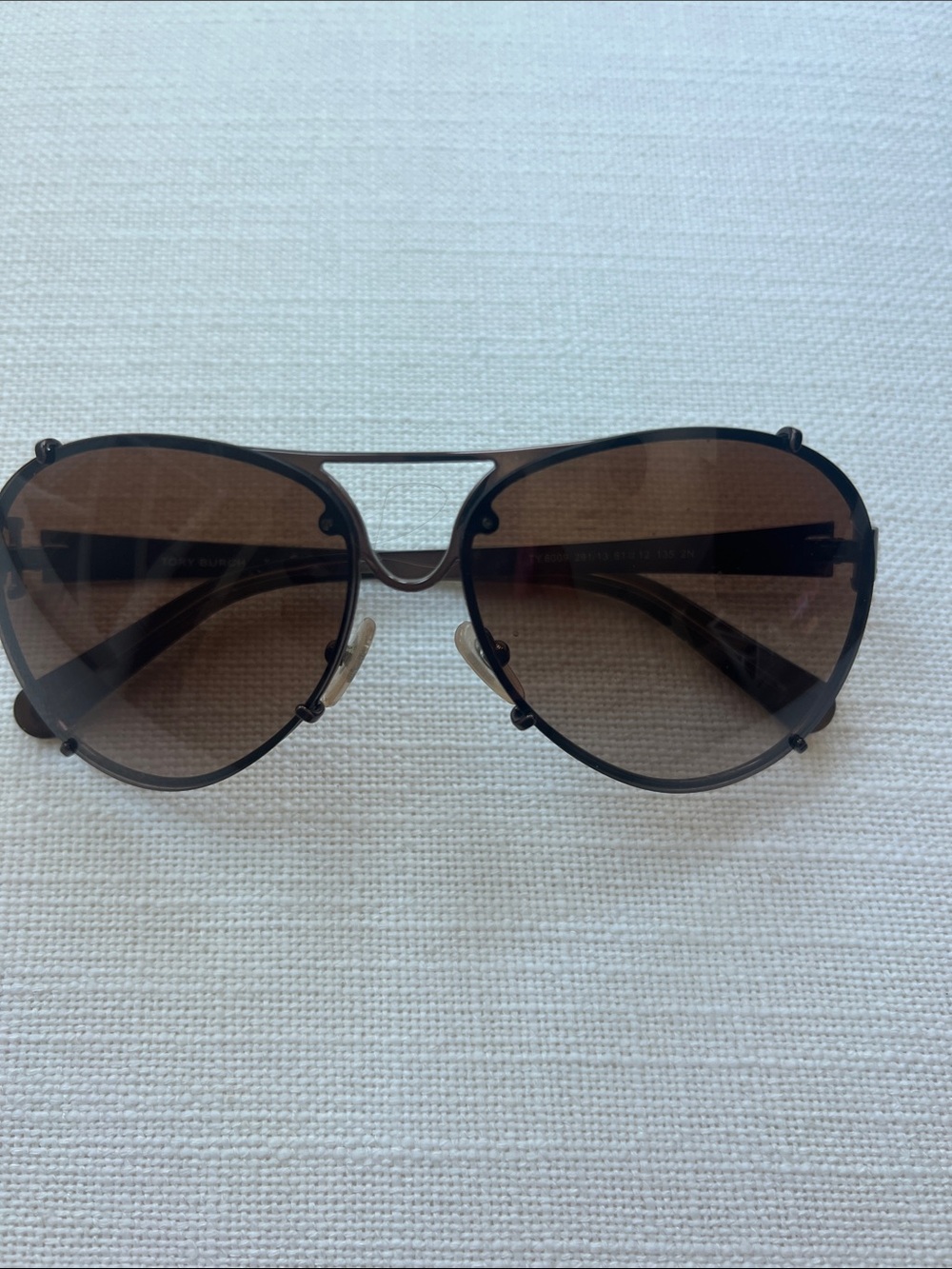 Tory Burch Aviator Sunglasses - Brown Lenses, Black Frame